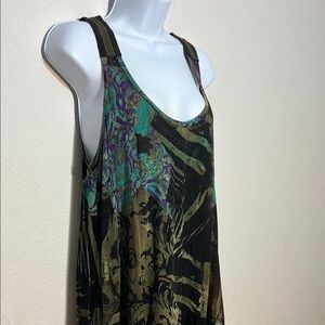 CHACOK Chic Black and Green Tank Top
